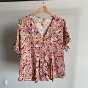 New Dolan Left Coast Collection x Anthropologie “Mitzi” Floral Blouse Sz Medium